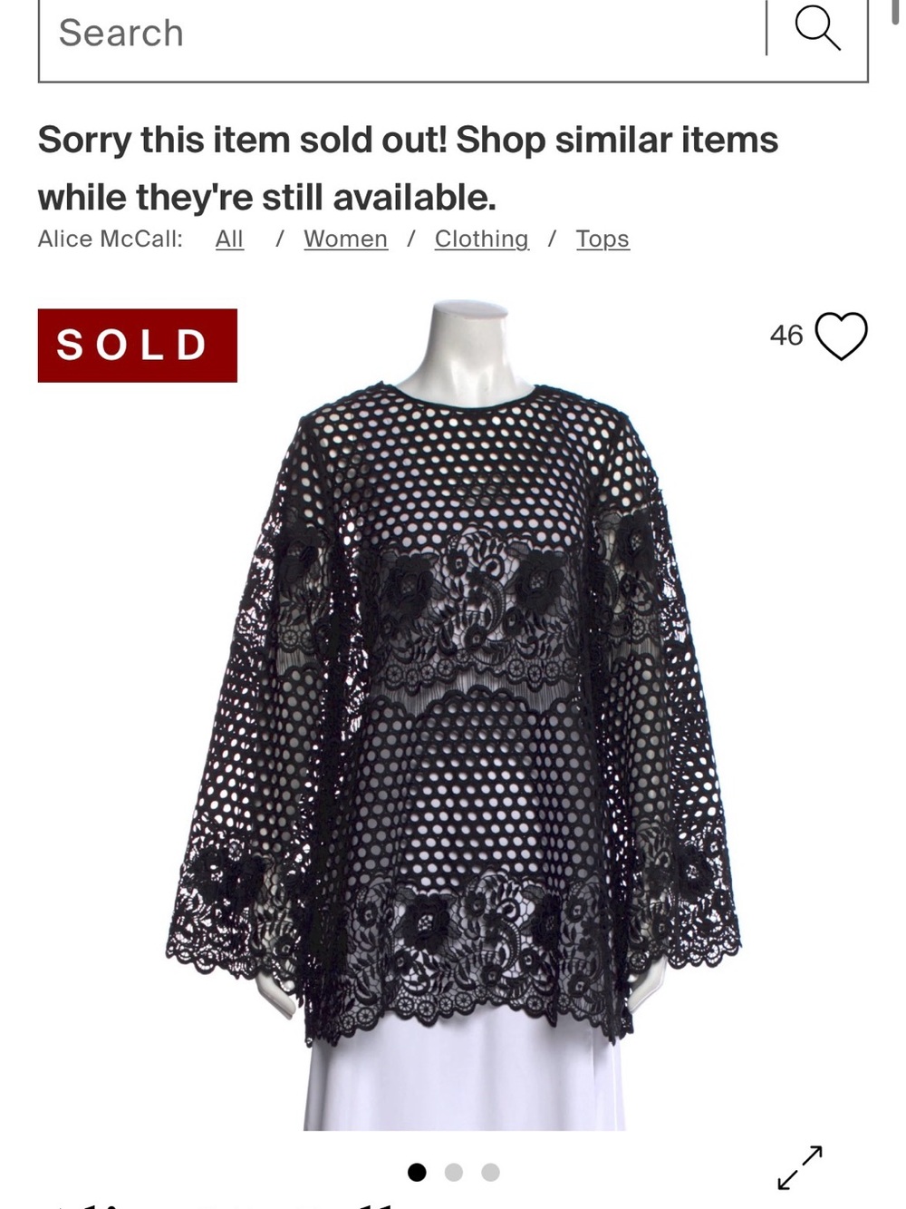 Alice McCall Black Floral Lace Overlay Tunic